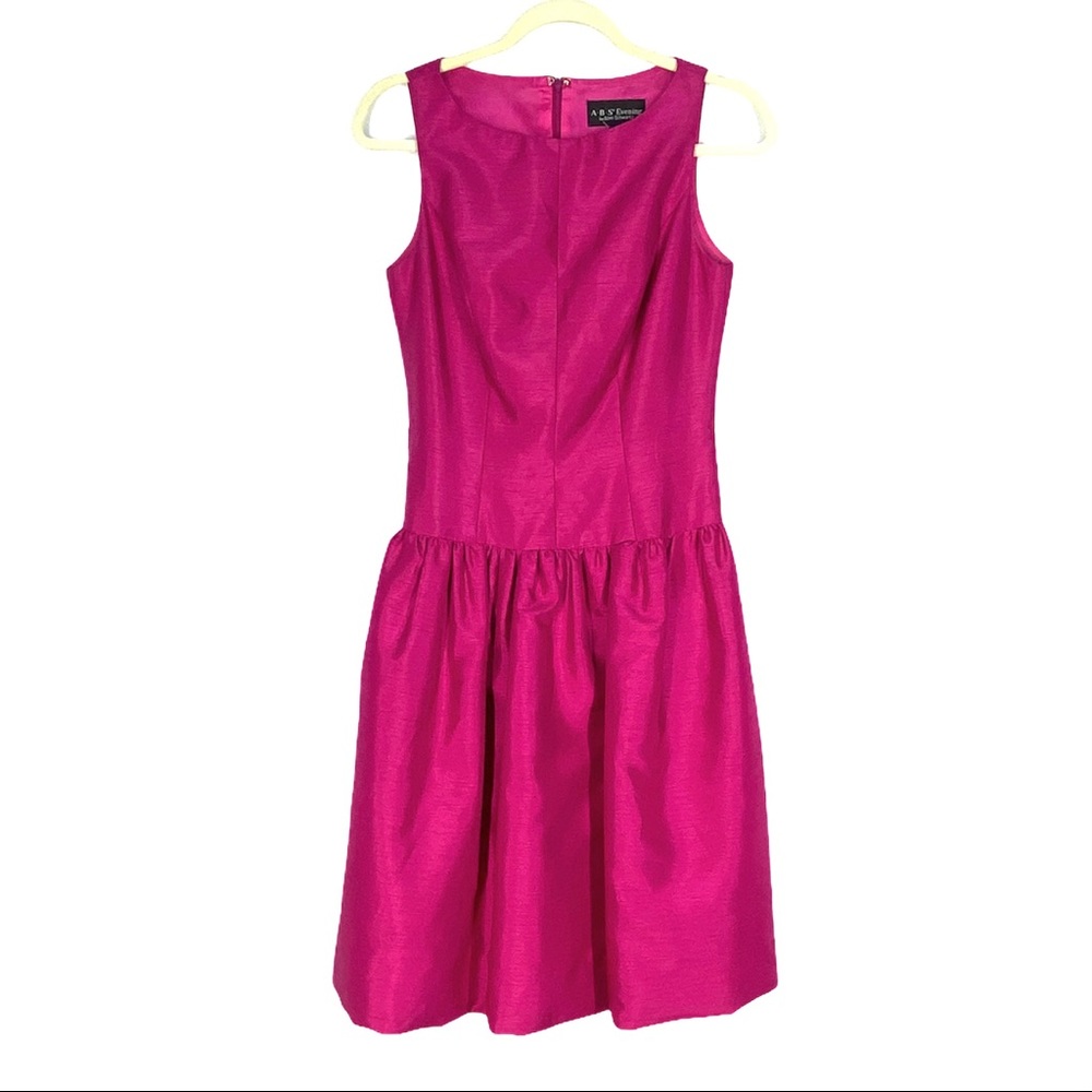 NWOT ABS Evening by Allen Schwartz Pink Drop Waist Fit & Flare Cocktail Dress